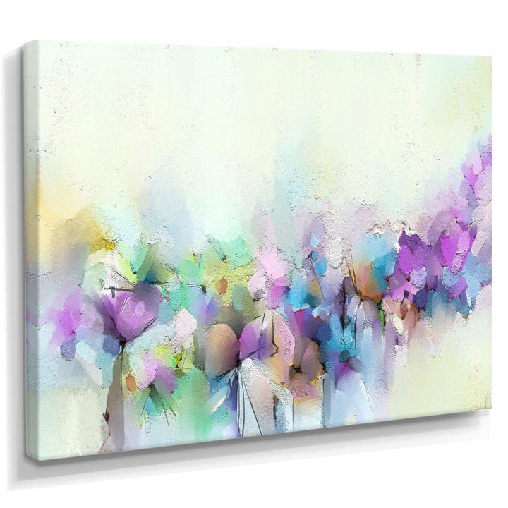 Yellow And Purple Spring Flowers - Traditional Canvas Wall Art