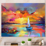 Sunset Painting With Colorful Reflections II