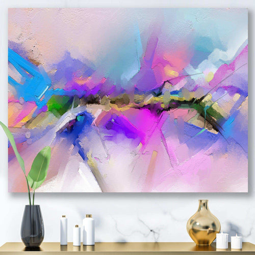Black River On Purple And Blue Landscape - Modern Canvas Wall Art