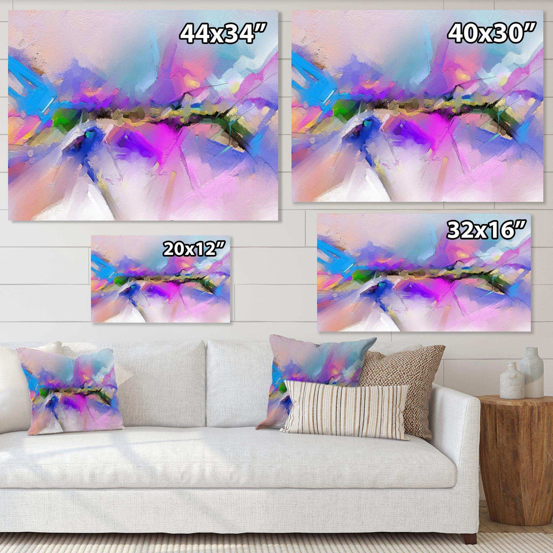 Black River On Purple And Blue Landscape - Modern Canvas Wall Art