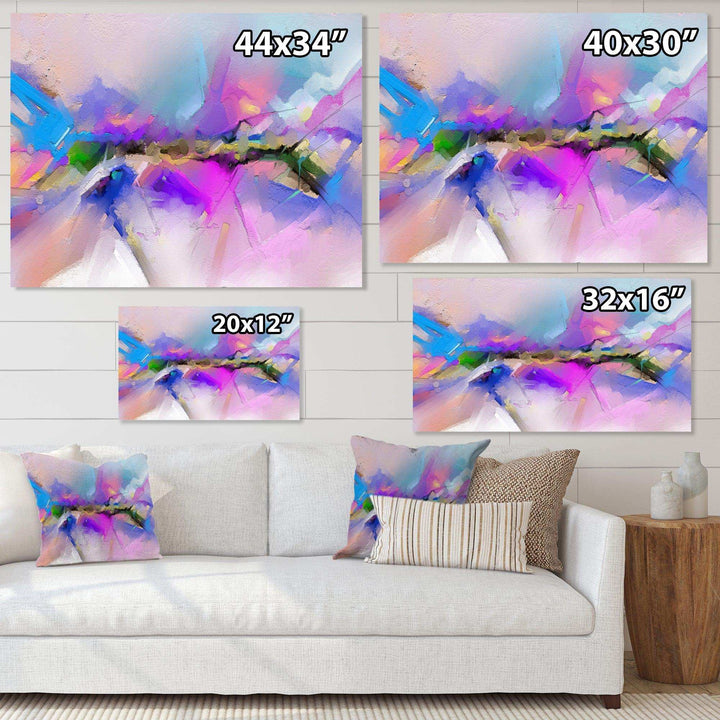 Black River On Purple And Blue Landscape - Modern Canvas Wall Art