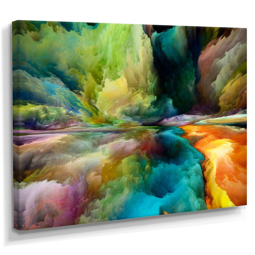 Colorful Motion Gradients Of Surreal Mountains And Clouds - Modern Canvas Wall Art