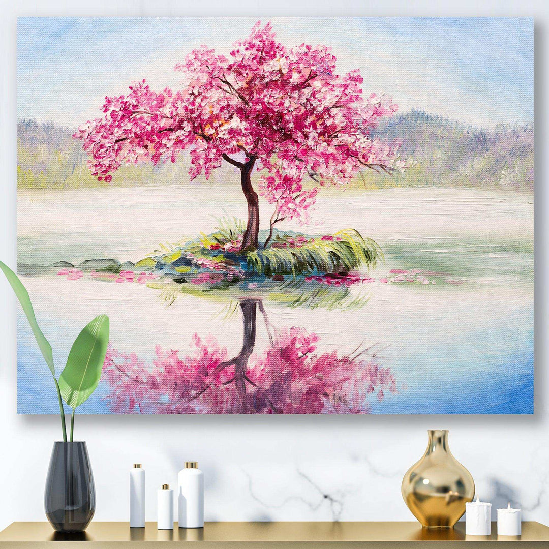 Japanese Cherry Blossom Tree On Little Idyllic IsLand