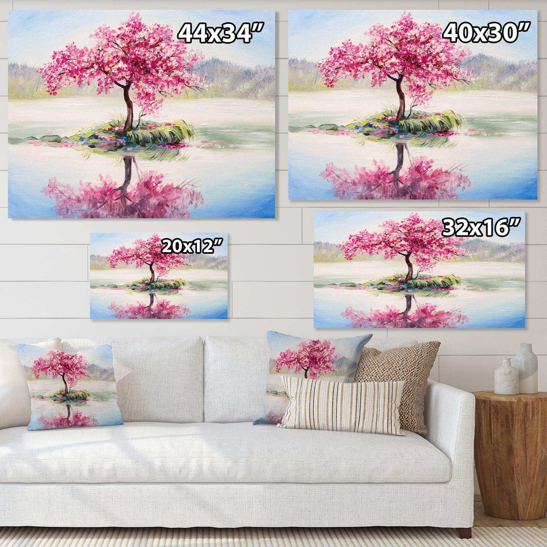 Japanese Cherry Blossom Tree On Little Idyllic IsLand