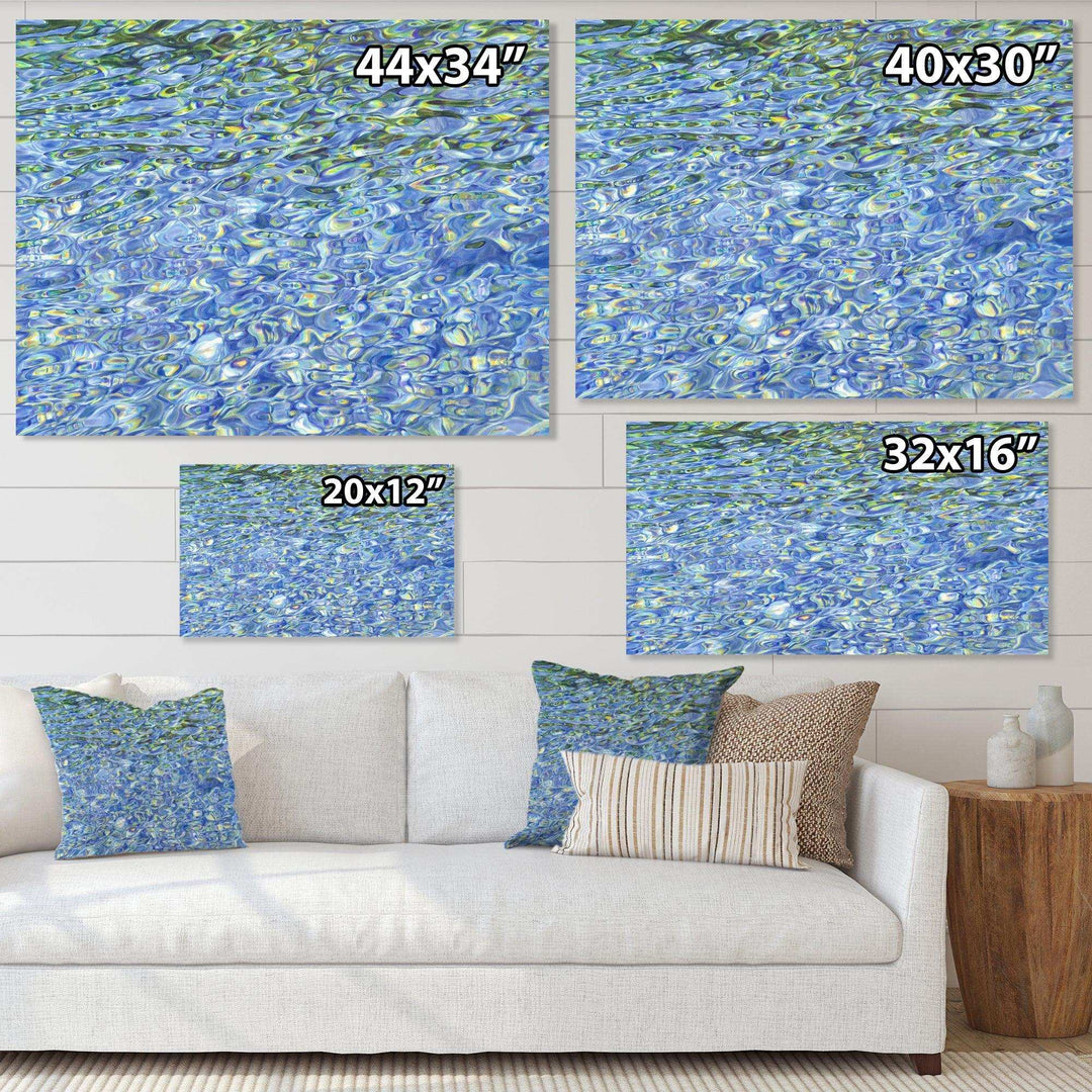 Sunny Water With Transparent Waves Reflecting Gentle Sunshine II - Modern Bedroom Wall Art