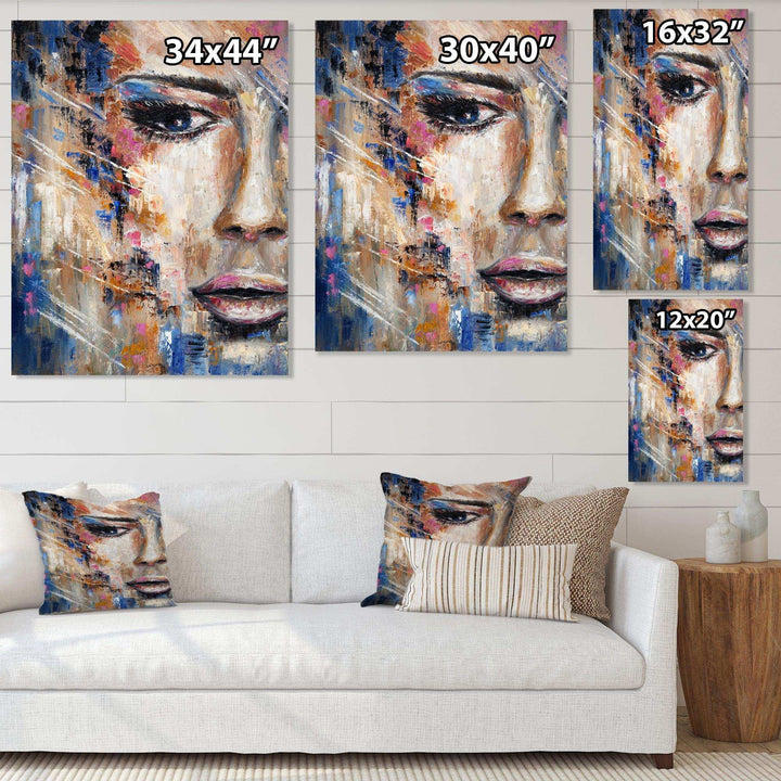 Portrait Of A Young Woman IV - Modern Canvas Wall Art