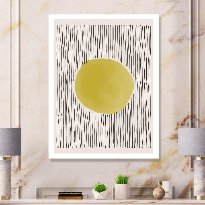 Minimal Geometric Lines And Circle I - Modern Canvas Wall Art