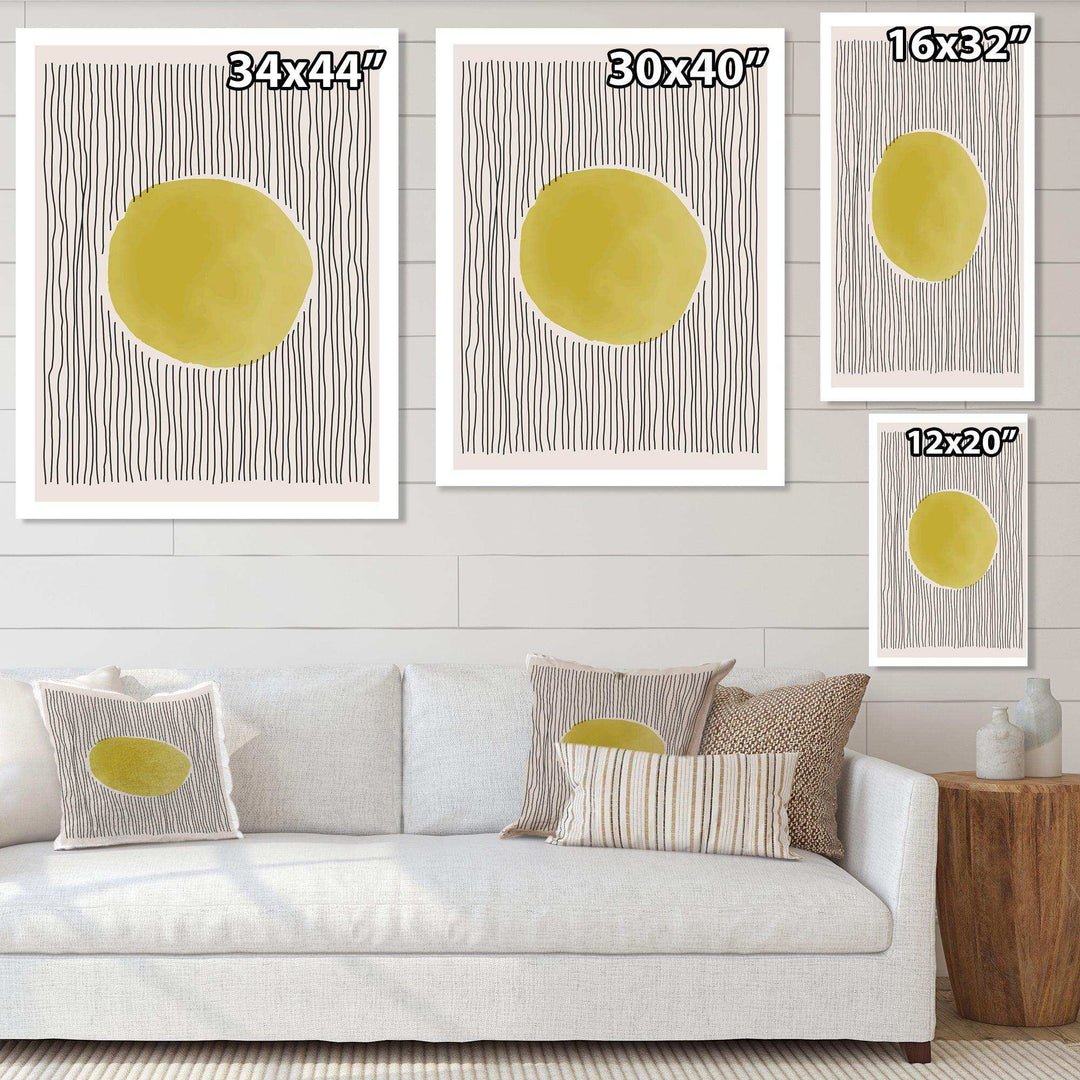 Minimal Geometric Lines And Circle I - Modern Canvas Wall Art