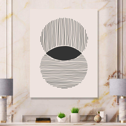 Minimal Geometric Lines And Circle II - Modern Canvas Wall Art