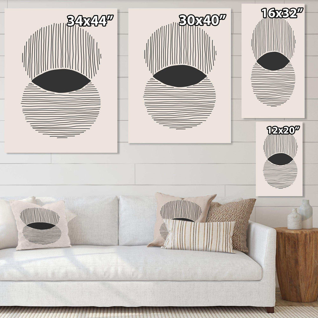 Minimal Geometric Lines And Circle II - Modern Canvas Wall Art