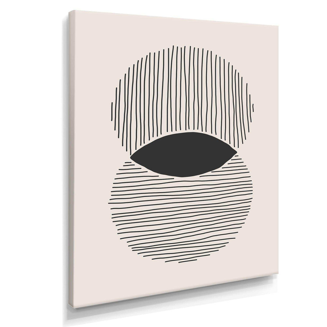 Minimal Geometric Lines And Circle II - Modern Canvas Wall Art