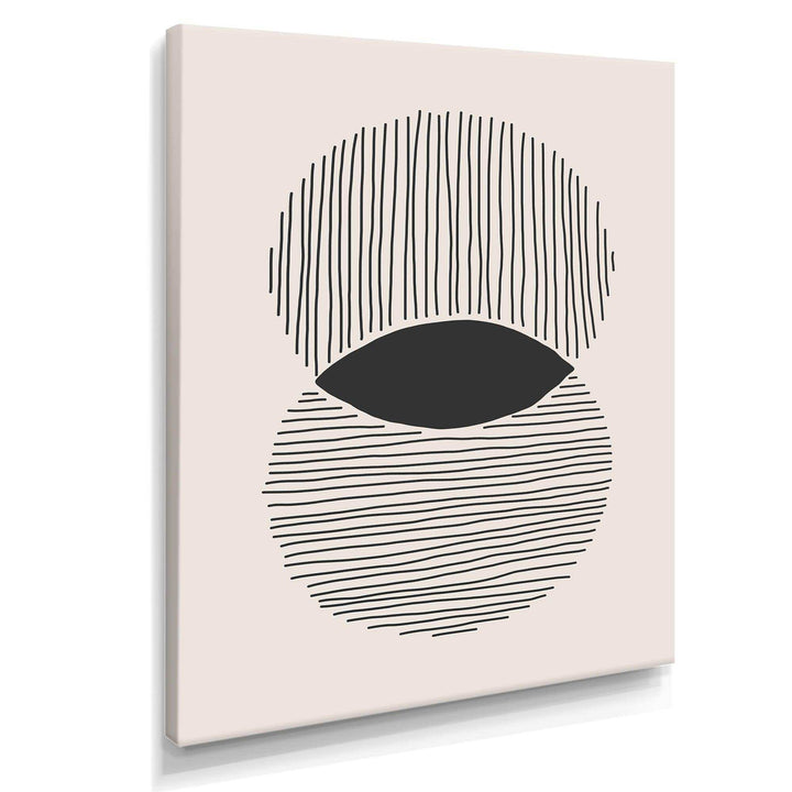Minimal Geometric Lines And Circle II - Modern Canvas Wall Art