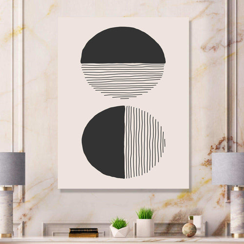 Minimal Geometric Lines And Circle IV - Modern Bedroom Wall Art