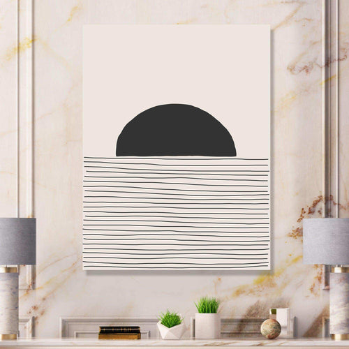 Minimal Geometric Lines And Circle V - Modern Bedroom Wall Art