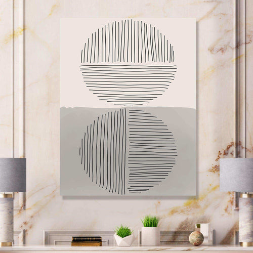 Minimal Geometric Lines And Circle VI - Modern Living Room Wall Decor