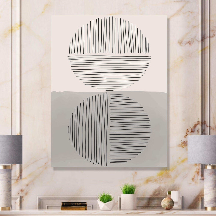 Minimal Geometric Lines And Circle VI - Modern Living Room Wall Decor