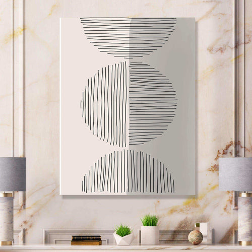 Minimal Geometric Lines And Circle VII - Modern Canvas Wall Art