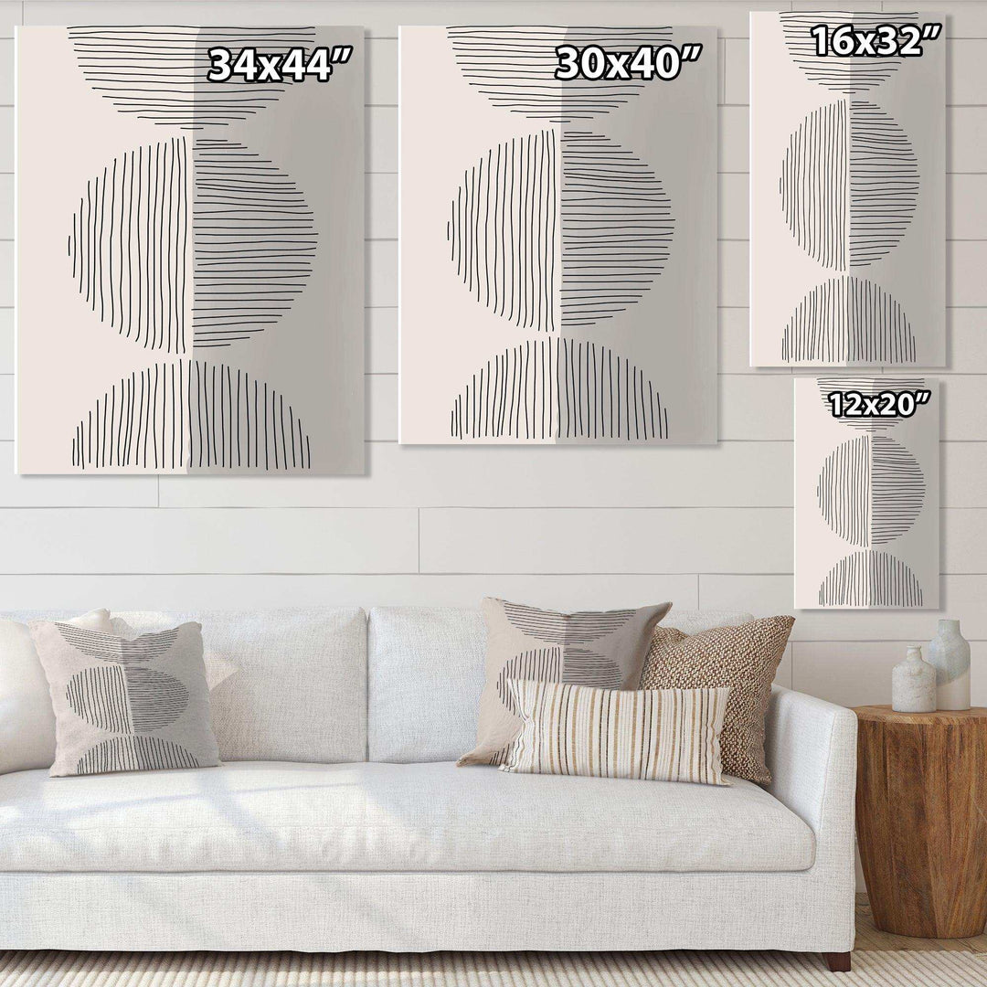 Minimal Geometric Lines And Circle VII - Modern Canvas Wall Art