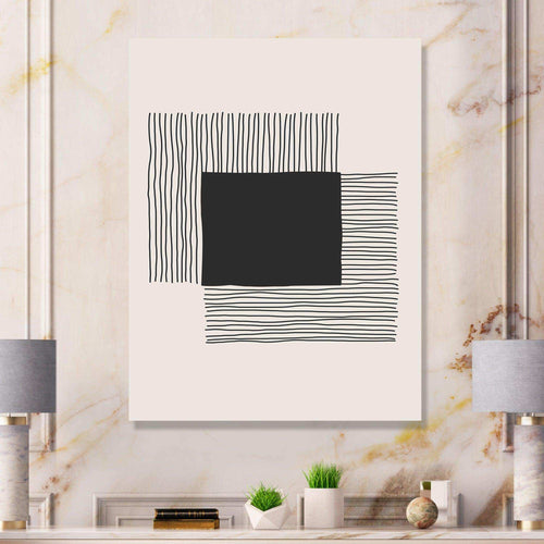 Minimal Geometric Lines And Squares VI - Modern Living Room Wall Decor