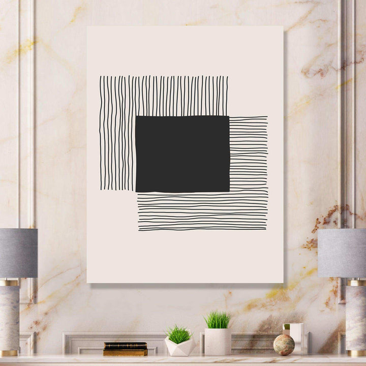 Minimal Geometric Lines And Squares VI - Modern Living Room Wall Decor