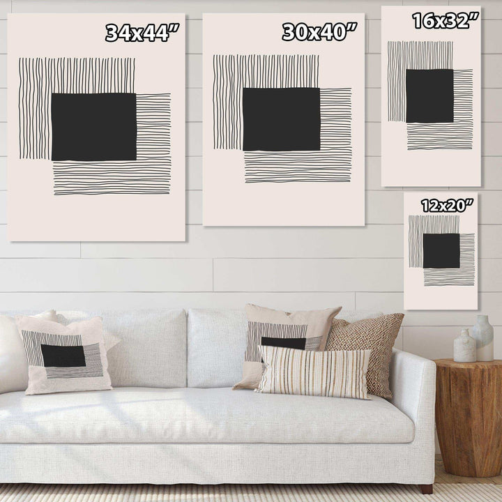 Minimal Geometric Lines And Squares VI - Modern Living Room Wall Decor