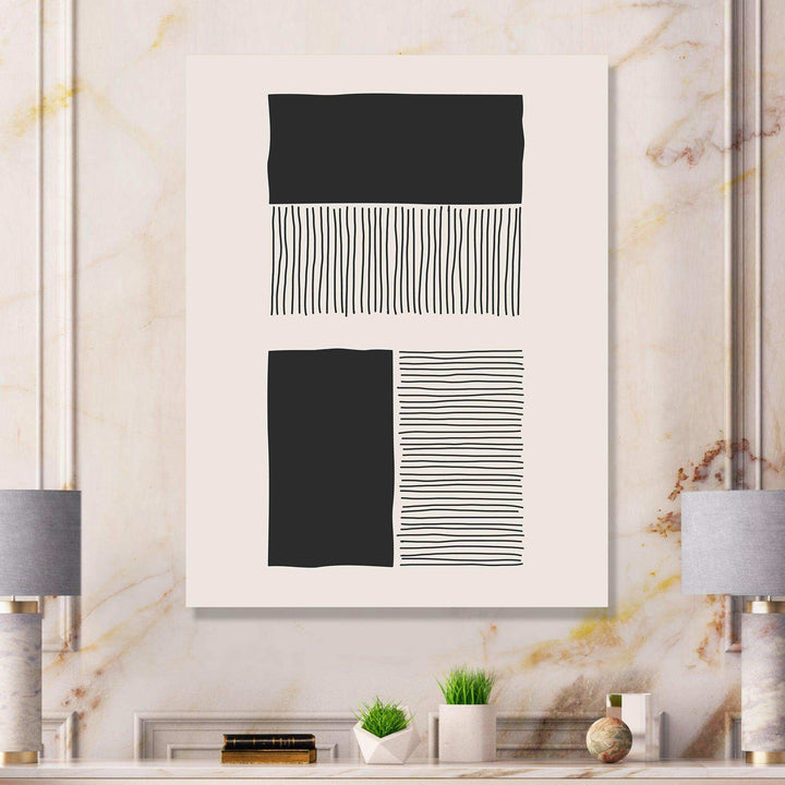 Minimal Geometric Lines And Squares VII - Modern Canvas Wall Art