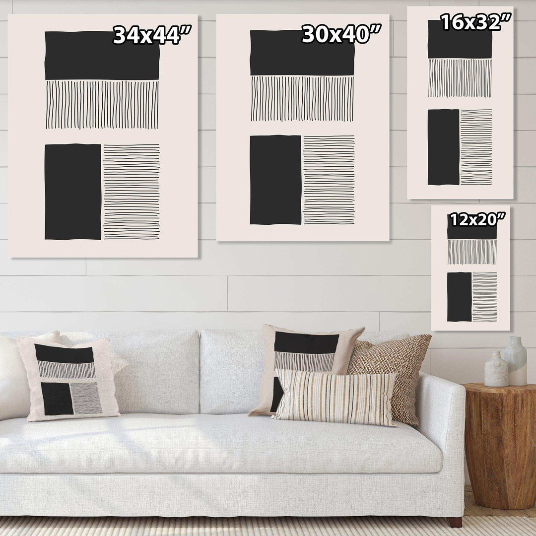 Minimal Geometric Lines And Squares VII - Modern Canvas Wall Art