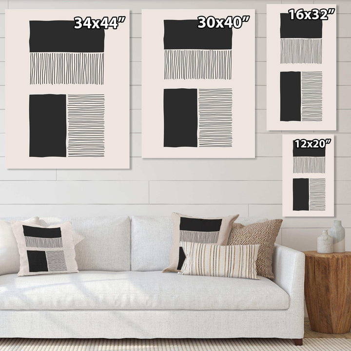 Minimal Geometric Lines And Squares VII - Modern Canvas Wall Art