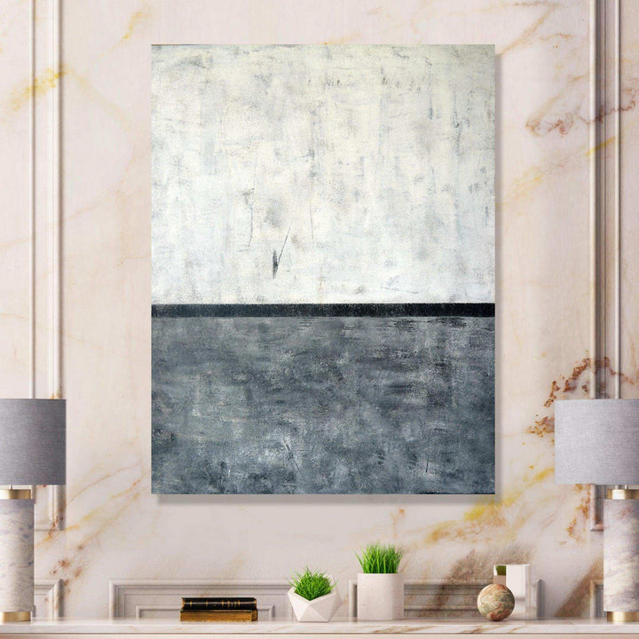 Grey and White Abstract Art - Modern Bedroom Wall Art