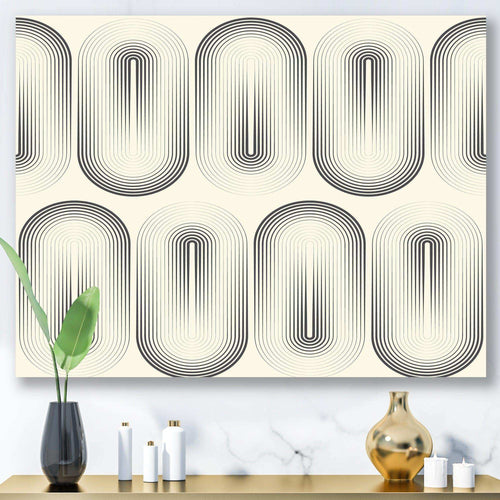 Retro Curved Minimal Geometric Ornament I - Living Room Wall Decor