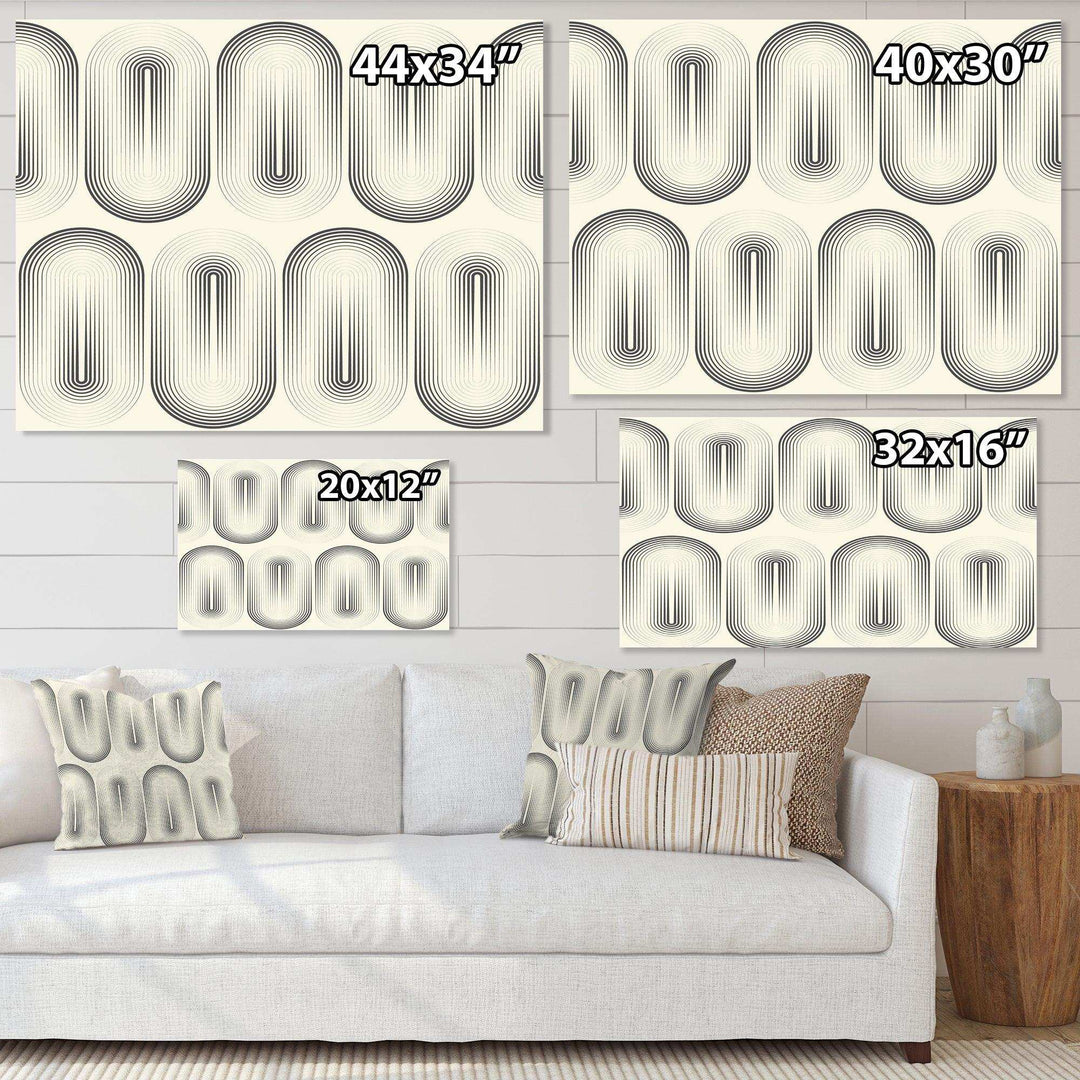 Retro Curved Minimal Geometric Ornament I - Living Room Wall Decor