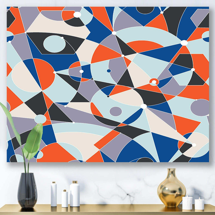 Retro Geometric Grid IV - Bedroom Wall Art