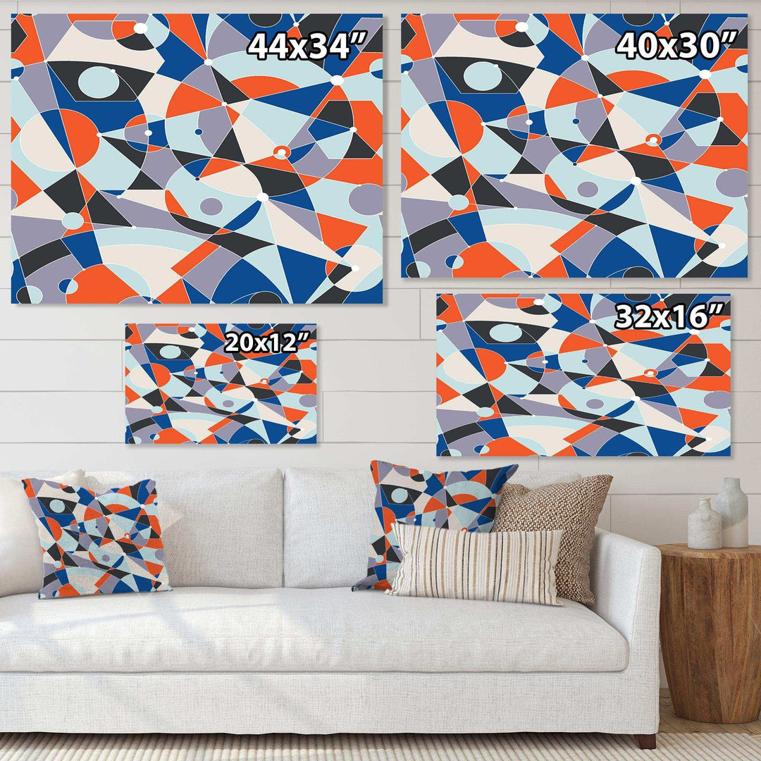 Retro Geometric Grid IV - Bedroom Wall Art
