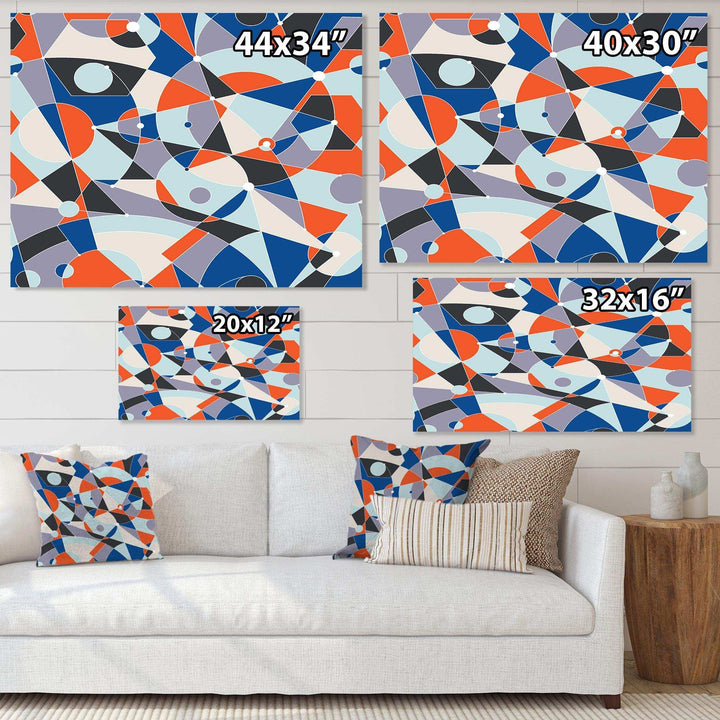 Retro Geometric Grid IV - Bedroom Wall Art