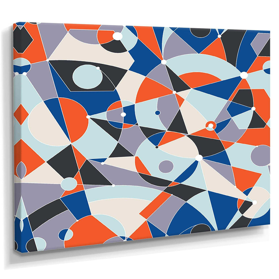 Retro Geometric Grid IV - Bedroom Wall Art