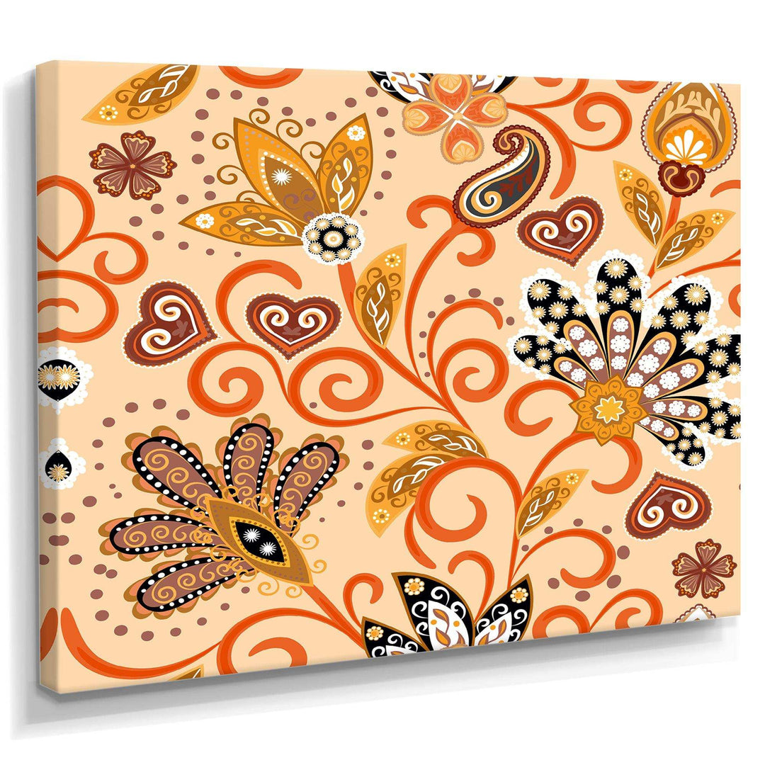 Retro Indian Floral Batik III - Bedroom Wall Art