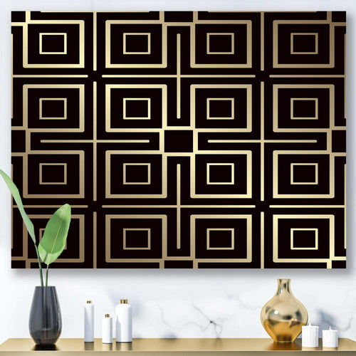 Golden Luxury Metallic Geometrics  XII - Canvas Wall Art