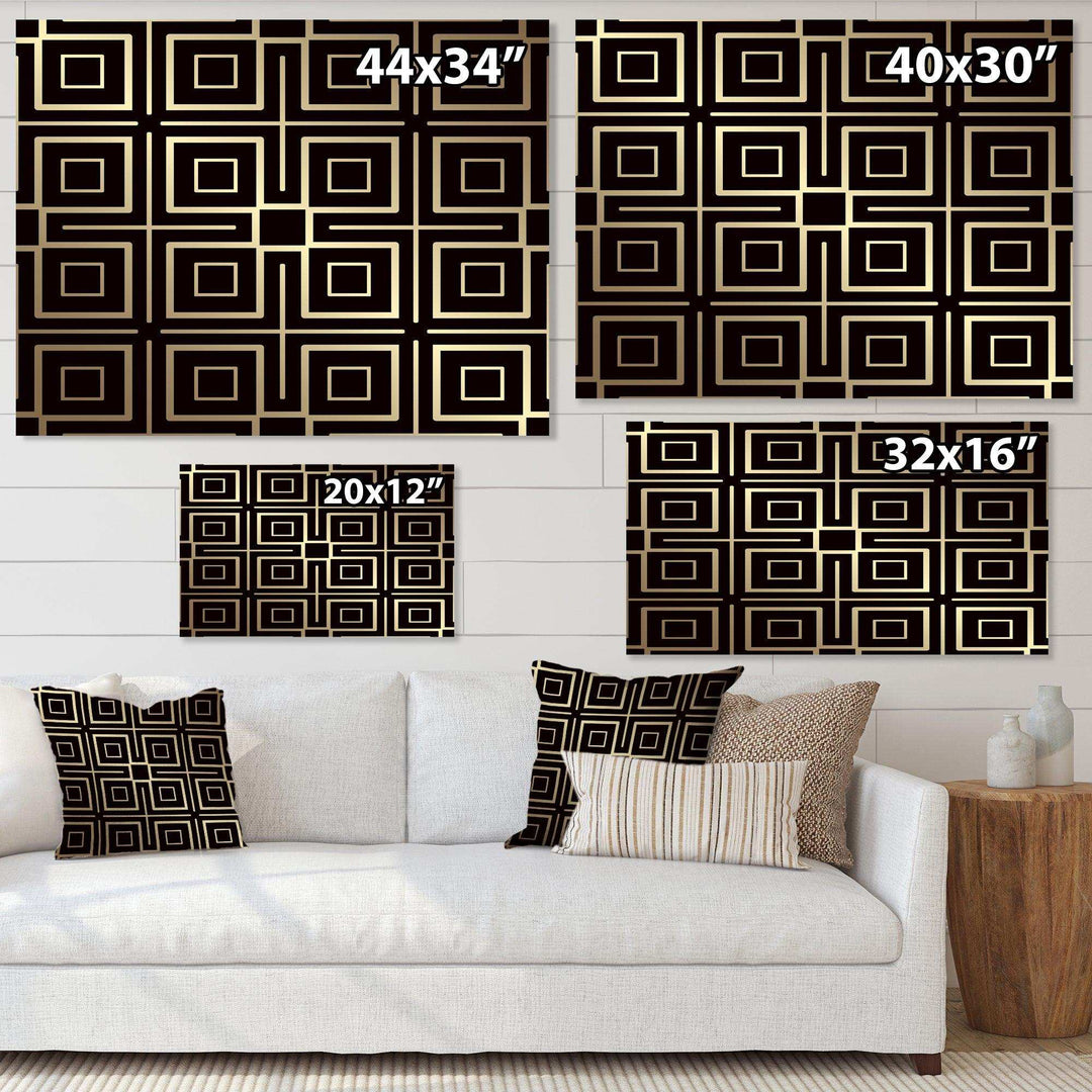 Golden Luxury Metallic Geometrics  XII - Canvas Wall Art