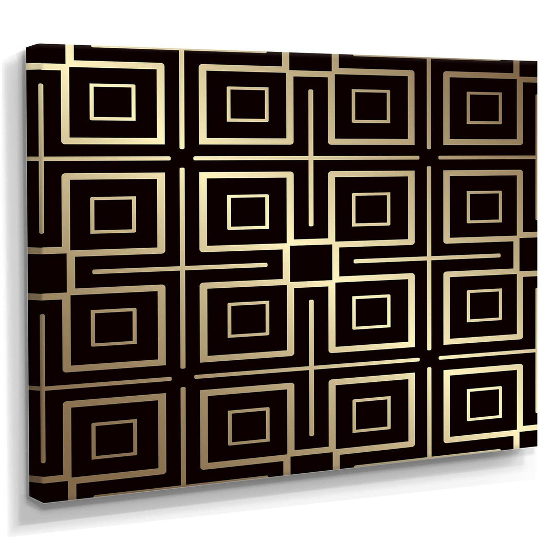 Golden Luxury Metallic Geometrics  XII - Canvas Wall Art