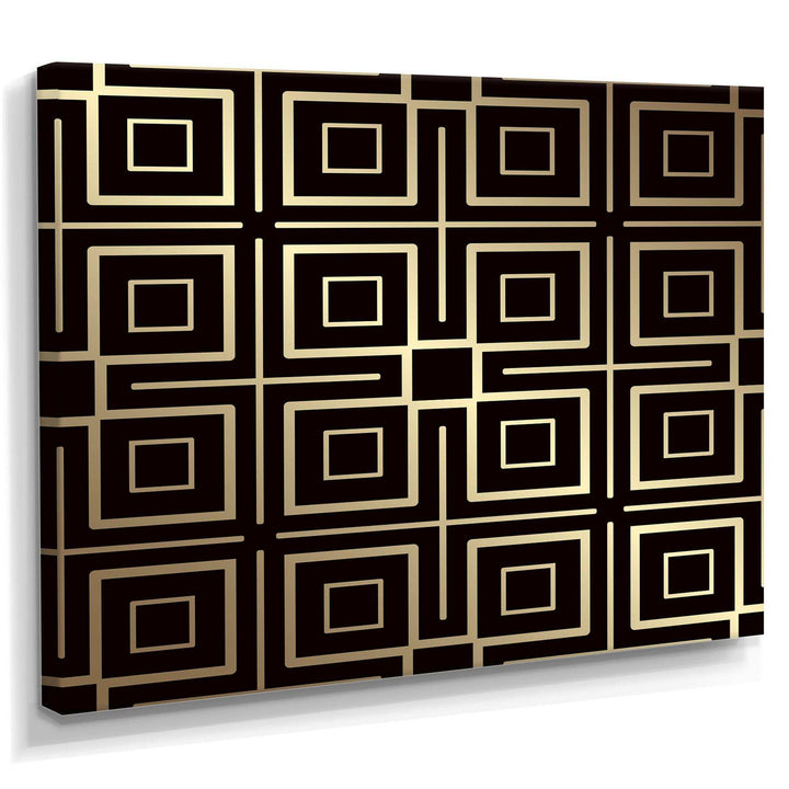 Golden Luxury Metallic Geometrics  XII - Canvas Wall Art
