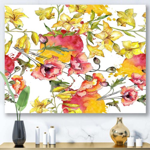 Retro Handdrawn Poppies IV