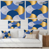 Retro Luxury Waves In Gold and Blue X