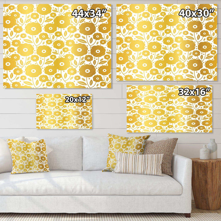 Golden Floral I - Living Room Wall Decor