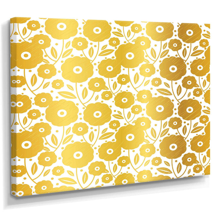Golden Floral I - Living Room Wall Decor