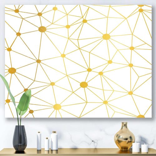 Golden Grid I - Bedroom Wall Art
