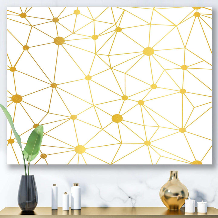 Golden Grid I - Bedroom Wall Art