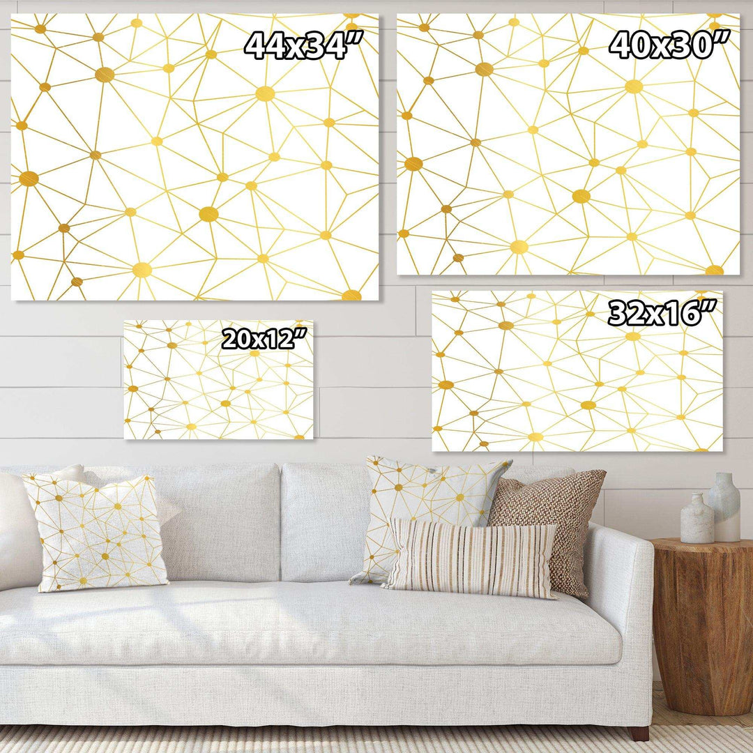 Golden Grid I - Bedroom Wall Art