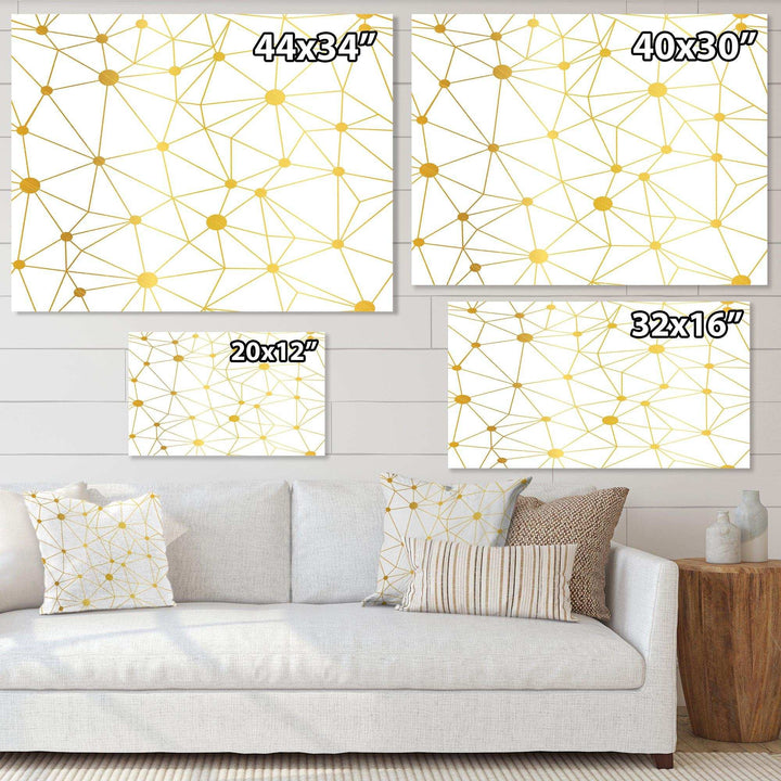 Golden Grid I - Bedroom Wall Art