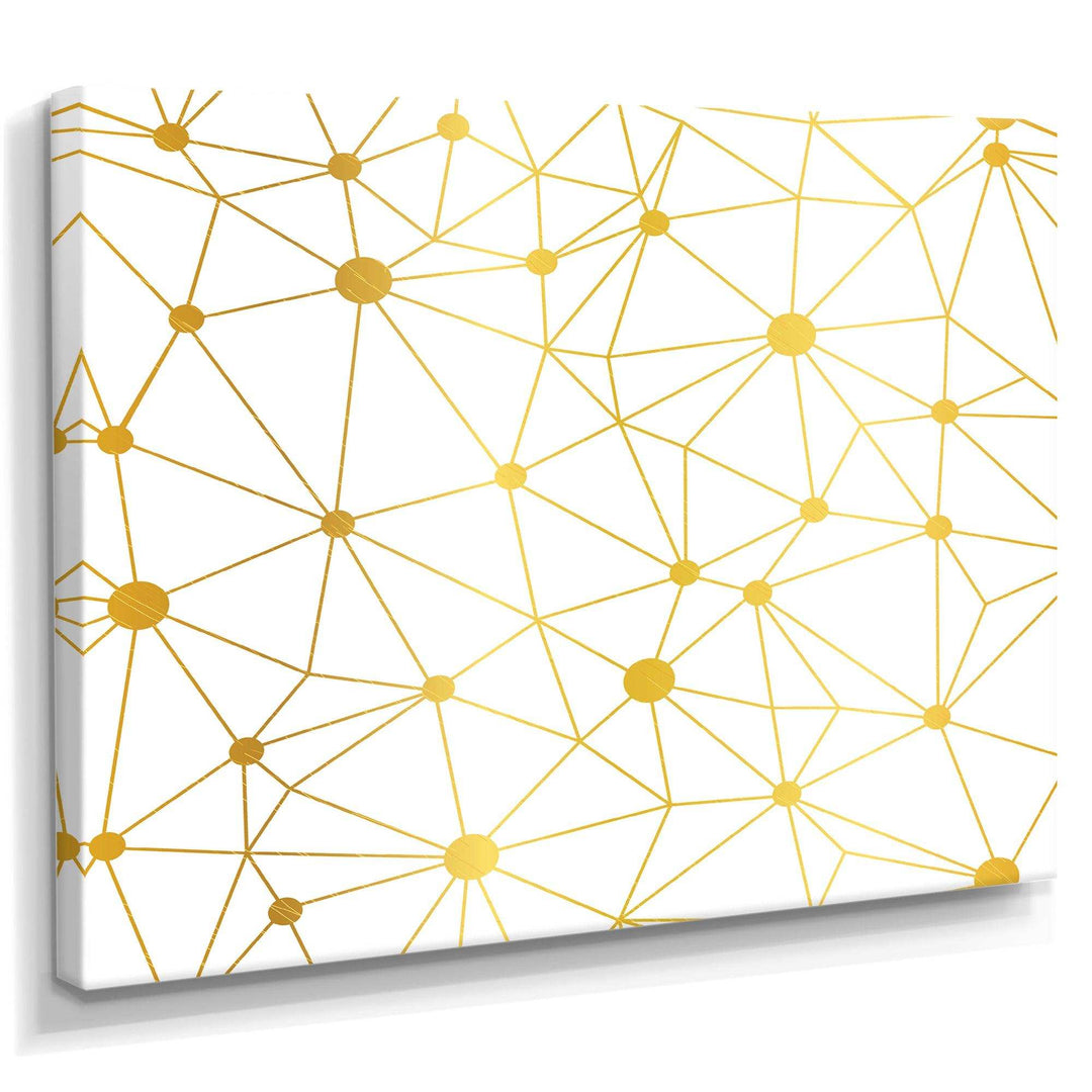 Golden Grid I - Bedroom Wall Art