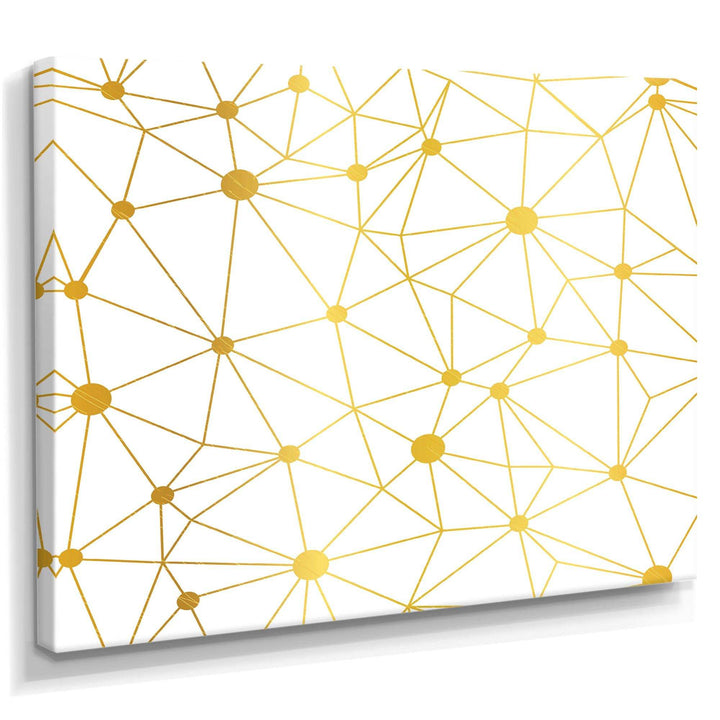Golden Grid I - Bedroom Wall Art